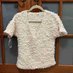 Cozy Cream Textured Short Sleeve Sweater
